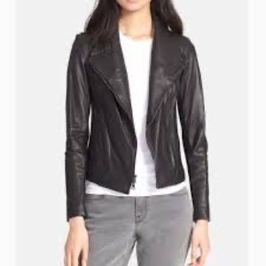 Vince Scuba Leather Jacket S Black